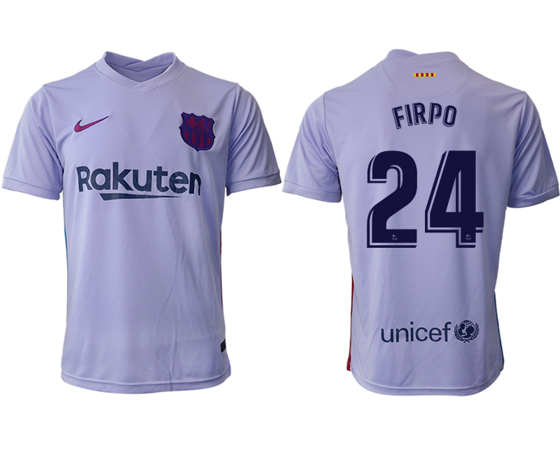 Men 2021-2022 Club Barcelona away aaa version purple #24 Soccer Jersey->barcelona jersey->Soccer Club Jersey